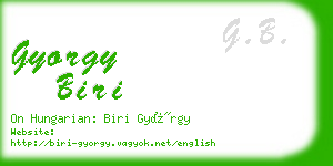 gyorgy biri business card